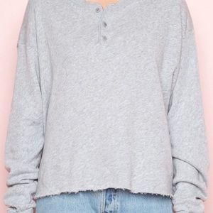 Brandy Melville Gray Button Up Long Sleeve